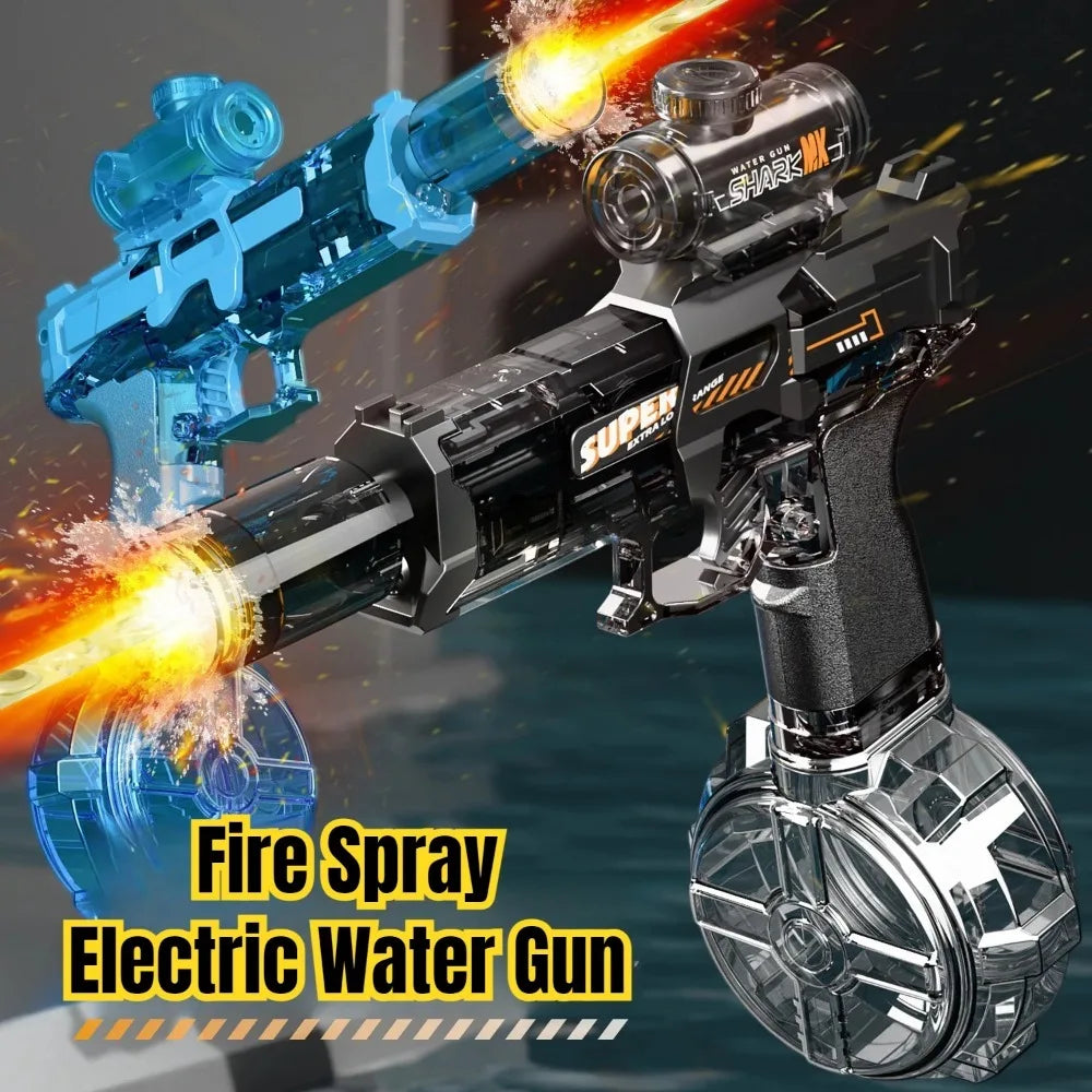 LED Lights Electric Water Guns Children Simulated Shooting Recoil Powerful Automatic Water Spray Gun Kids Summer Outdoor Toys Secondary image