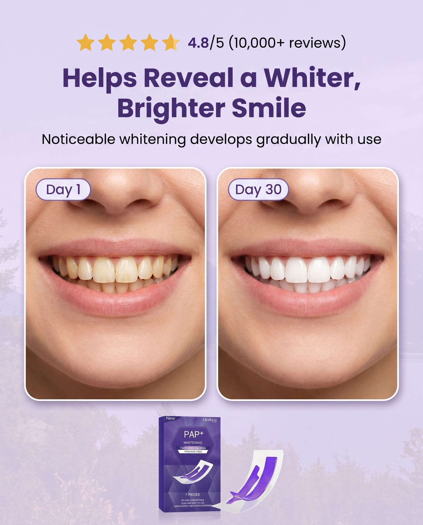 Whitening Teeth Strips Purple Teeth Strips Dry-application