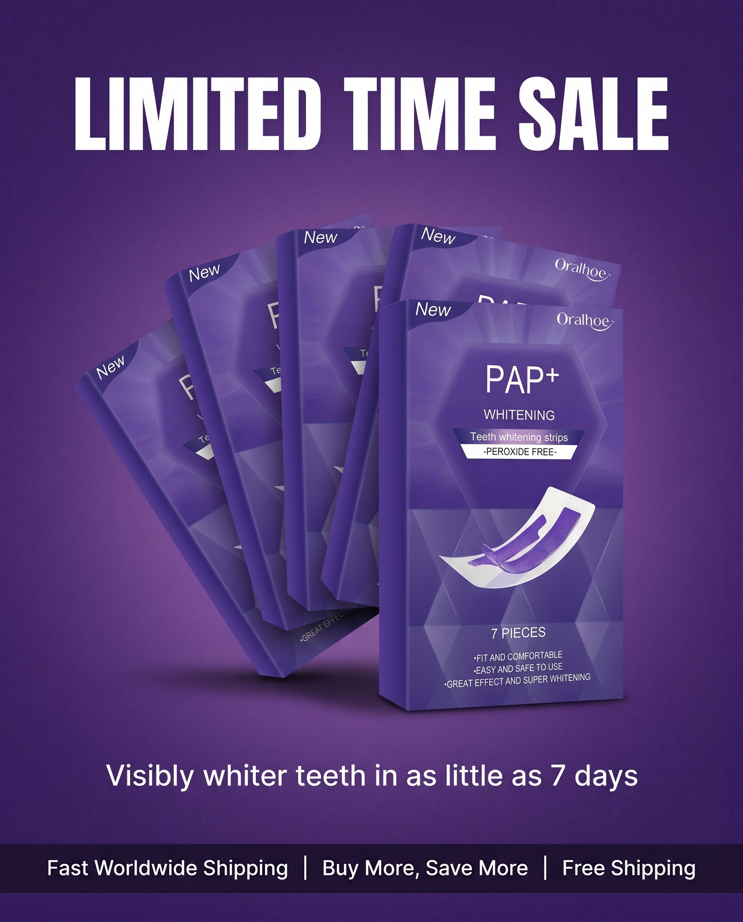 Whitening Teeth Strips Purple Teeth Strips Dry-application