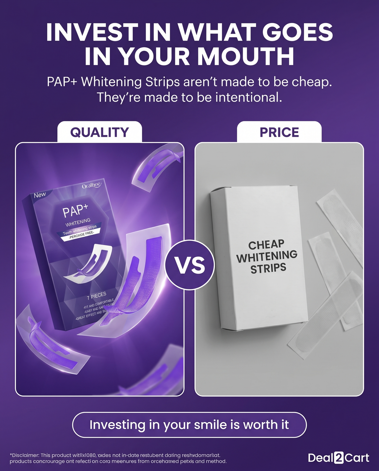 Whitening Teeth Strips Purple Teeth Strips Dry-application